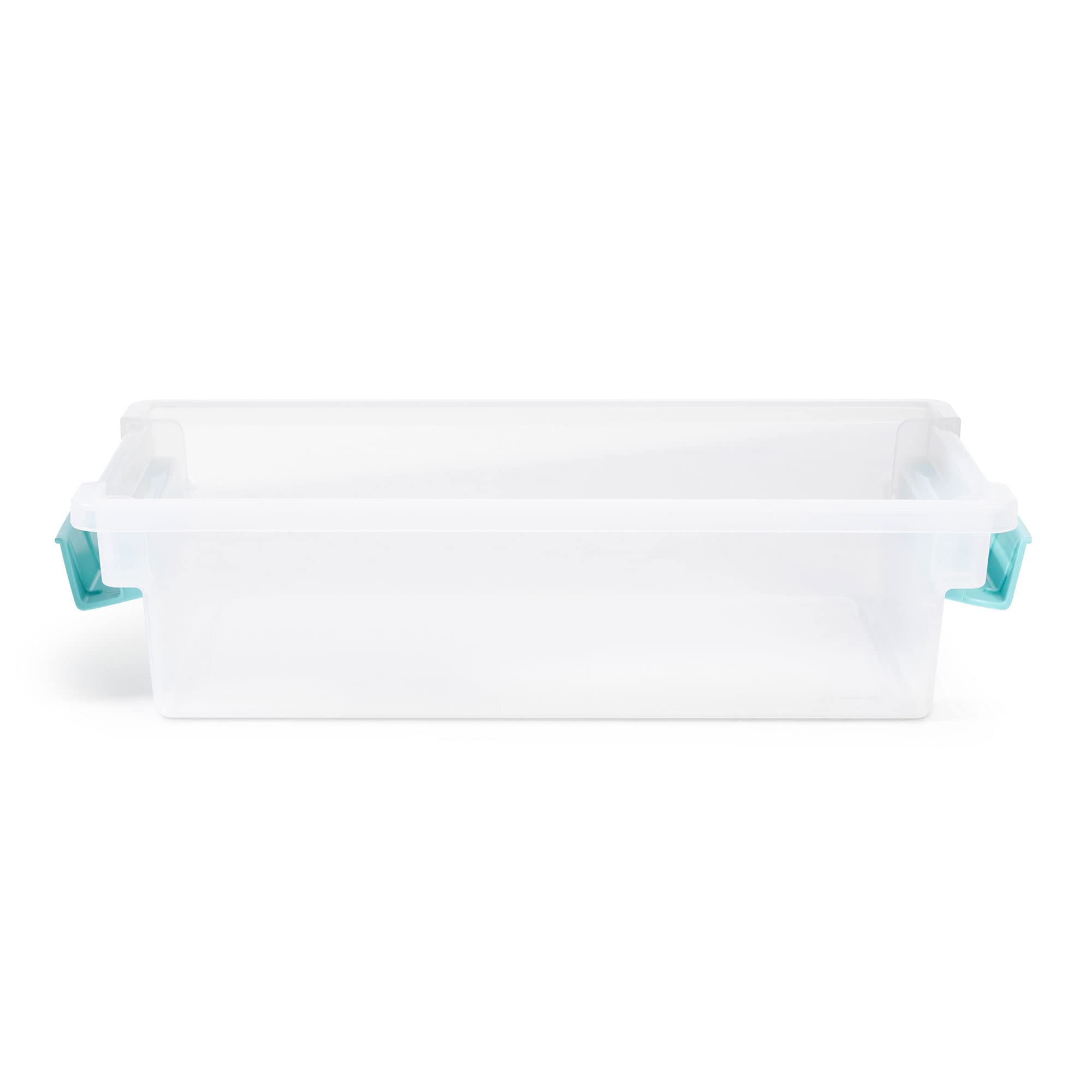 Sterilite Small Clip Box, Stackable Storage Bin With Latching Lid, Plastic Container To Organize Office, Crafts, Home, Clear Bas